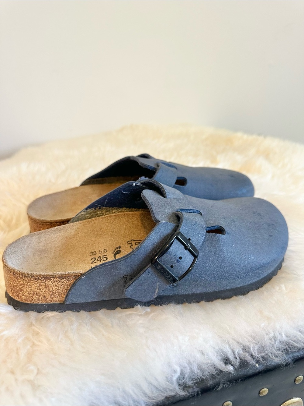 ✨Women's Slate Blue Slip-On Birkis Size EU 38✨ - Picture 3 of 10